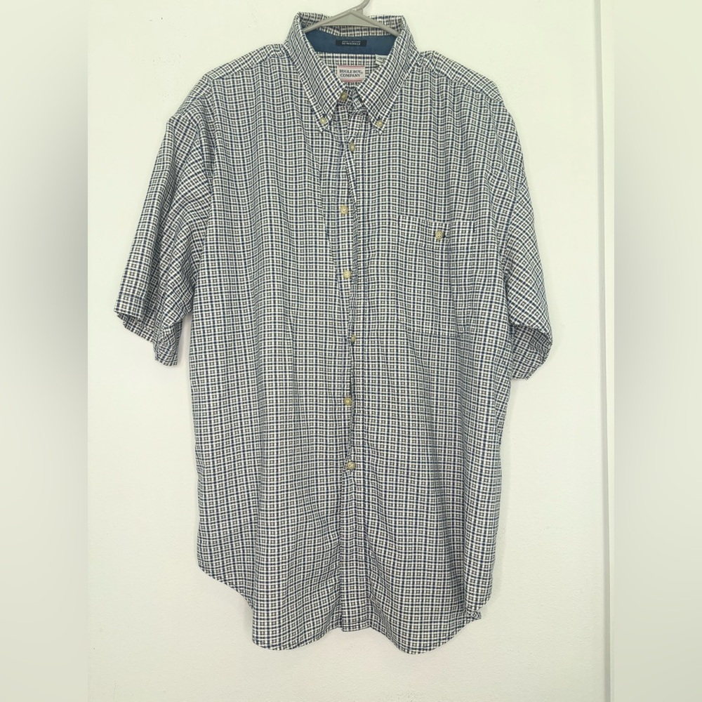 BUGLE BOY COMPANY VINTAGE MENS COTTON PATTERNED BUTTON DOWN SHIRT SZ XL